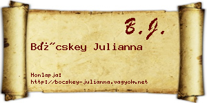 Böcskey Julianna névjegykártya