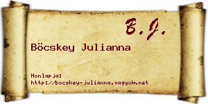Böcskey Julianna névjegykártya